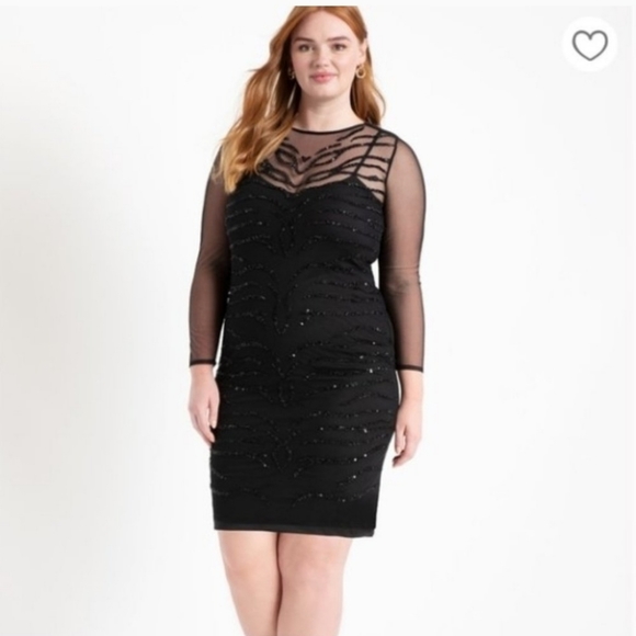 Eloquii Mesh overlay dress B3 - Picture 1 of 4